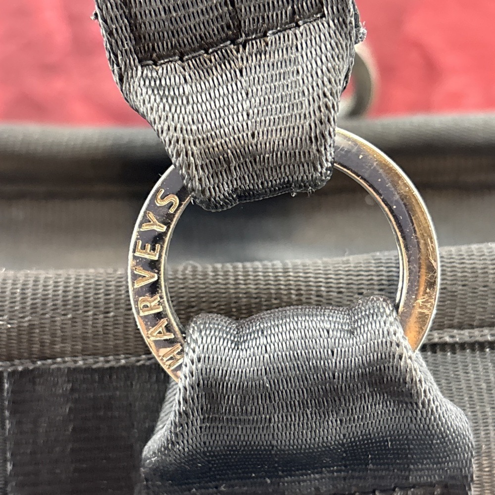 Harveys Original Seatbelt Black Shoulder Bag 4 Carriage Rings Double Belt Handle - Picture 11 of 16